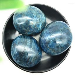 Jewelry Pouches Wholesale 1kg Natural Blue Apatite Pocket Palm Stone Handle Pieces Original Polishing Mineral Standard Gravel 4-7cm