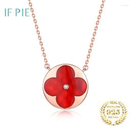 Chains IF PIE Rose Gold Fashion Four-leaf Clover Necklace Sterling Silver Essential Oil Diffusion Fragrance Ladies Jewellery