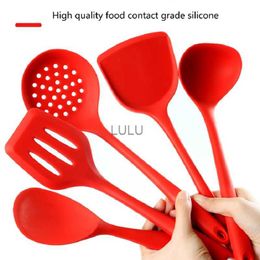 Red Cooking Spatula Kitchen Tools Silicon Shovel Noodle Scoop Slotted Spoon Heat Resistant Spatula Scraper For Non Stick Pan HKD230810