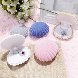 Jewellery Pouches Shell Shape Velvet Box Lovely Wedding Engagement Boxes For Earrings Necklace Bracelet Display Gift Container Wholesale