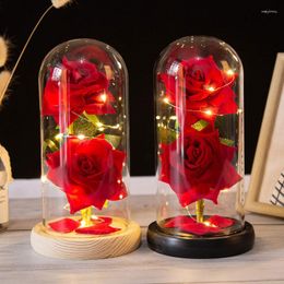 Night Lights Drop Valentines Day Gift For Girlfriend Eternal Rose LED Light Mother Wedding Favor Bridesmaid Lamp