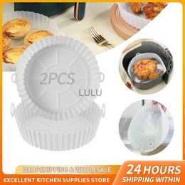 2pcs Air Fryer Silicone Tray Pizza Fried Chicken Round Airfryer Silicone Basket Reusable Air Fryer Liner Kitchen Accessories HKD230810