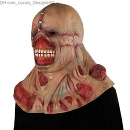 Halloween Zombie Mask Scary Tyrant Horror Evil Mask Cosplay Nemesis Costume Props Horror Movie Latex Clown Mask Devil Face Cover Q230824