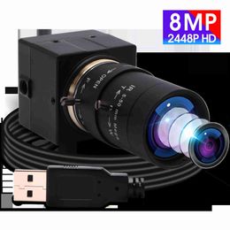 ELP 8MP 4K 3264X2448 IMX179 USB Webcam 5-50mm Varifocal CS lens Hd USB Industrial Mini Case Inside Surveillance USB Camera HKD230812