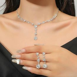 Necklace Earrings Set Skysuk Elegant Womens Necklaces And Shiny Crystal Rhinestone Bridal Wedding Fashion In Accessories
