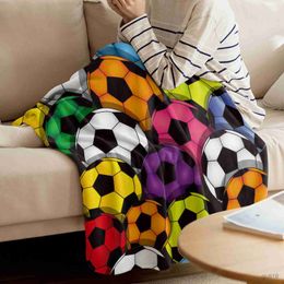 Blankets Colorful Football Fleece Flannel Blanket Fluffy for Winter Sheet Bedspread for Bed Sofa Plush Soft Warm Throw Blankets R230824