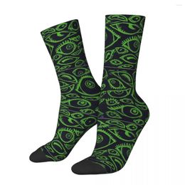 Men's Socks Happy Funny Lime Green Vintage Harajuku Cthulhu Mythos Street Style Casual Crew Crazy Sock Gift Pattern Printed