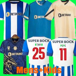 23 24 FC PoRTos Soccer Jerseys Player Version Training 2023 2024 Home Away Yellow 130 Years Anniversary CPEPE AMPEOES MEHDI LUIS DIAZ Men Football Shirts Kids Kits