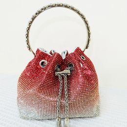 Evening Bags Gradient Colourful bucket clutches women luxury Designer purse small handbags evening bag chain shoulder B589 230823