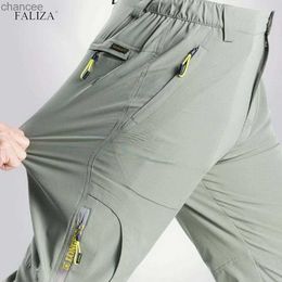 FALIZA Stretchable Mens Cargo Pants Summer Men Casual Pant Quick Dry Outdoor Hiking Trekking Tactical Male Sports Trousers PA65LF20230824.