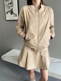 Women's Jackets Khaki Baseball Zip Jacket American Retro Top Windbreaker Korean Streetwear Jacket's Spring Autumn 230823