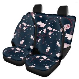 Car Seat Covers Cherry Blossom Design Interior Seats Protector For Sedan Truck Universal Full Set 4Pcs Auto Accessories