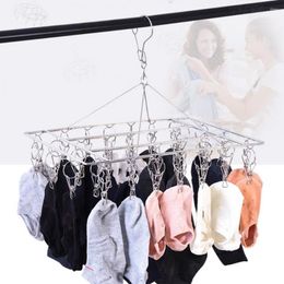 Hangers Socks Rack Durable Stainless Steel Sock Hanger Space-saving Underwear Drying With 36 Clips Efficient Dryer For Home