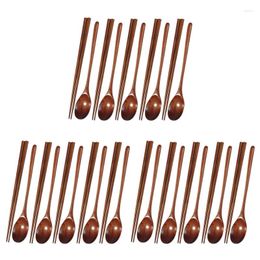 Chopsticks 3X Teak Wooden Spoons And Set Non-Stick Soup-Teaspoon For Kitchen Cooking Utensil Tools