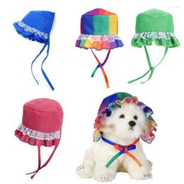 Dog Apparel 2023 Summer Thin Pet Hat Cute Head Cover Lace Cat Shade Wholesale Puppy Accessories For Small Dogs