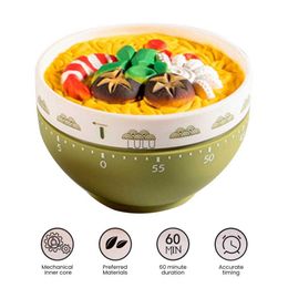 Fun Functional Timer Whimsical Kitchen Timers Unique Ramen-shaped Mechanical Core Timer for Cooking Learning No Batteries HKD230810