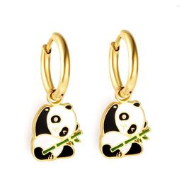 Hoop Earrings Europe And The United States Cute Animals Funny Frog Panda Original Design Of High-grade