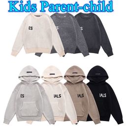 Çocuk Giysileri Bebek Sweaters Tasarımcı Hoodie Krop Kid Erkek Kızlar Örme Uzun Kollu Büyük Boy Letter Mektup Moda Stil