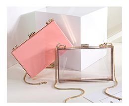 Evening Bags BELLA JOY Acrylic Transparent Women Clutch Bag Chain Messenger Handbag Shoulder 230824