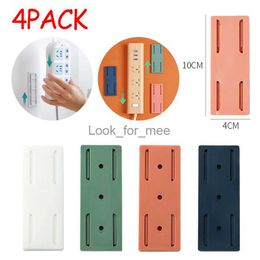1/4PCS Self-Adhesive Power Socket Strip Fixator Wall Mounted Self Adhesive Punch Free Row Plug Holder for Kitchen Home Office HKD230823