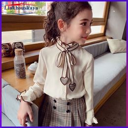 Clothing Sets 110 160cm Spring Autumn Girls 2pcs Skirt Set Long Sleeves Kids Princess Top And Designed Suits School Uniform 230823