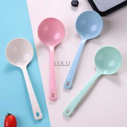 1 pack wheat straw spoon large spoon long porridge rice dinner spoon kitchen supplies household tableware big spoon HKD230810