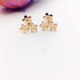 Stud Earrings Three Little Flower Ear Nails