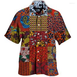 Men's Casual Shirts Trendy Retro Fashion Paisley Floral Print Short/Long Sleeve Lapel Single-breasted Tops Prom Party Male Clothing