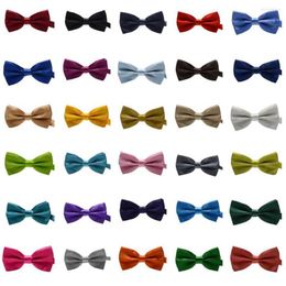 Bow Ties Solid Candy Color Bowtie Neck Tie For Men Adjustable Bowknot Neckwear Wedding Party