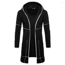 Men's Hoodies Mens Hooded Long Cardigan Jacket Vintage Sleeve Open Front Retro Punk Wind Cloak Coat Slim Fit Hoodie Sweatshirt