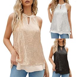 Camisoles & Tanks Halter Fashion With Sequins Sexy Sleeveless Strapless Women'S Vest