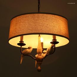 Pendant Lamps American Country Creative Bird Lamp For Kitchen Restaurant Warehouse Cage Stair Home Decor Lighting