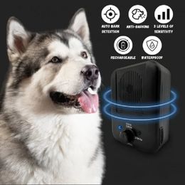 Dog Collars Leashes Ultrasonic Barking Control Device Bark Stopper Outdoor Anti Noise Suppressor Puppy Training Instock 230823