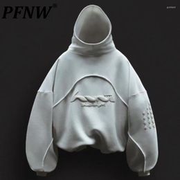 Men's Hoodies PFNW Autumn Tide Designer Brand 2023 Hooded Long Sleeve Sweater Couple Foam Print White High Street 12Z2248