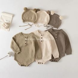 Unisex onesies 100 cotton knitted baby sweatshirt romper overalls oekotex organic jumpsuit knit baby romper