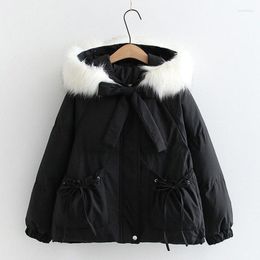 Women's Trench Coats Cotton Padded Coat Female Winter Forest Sweet Girl Hooded Jacket School Style Students Lovely Thick Warm Parka Soft