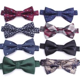 Neck Ties Men Bowtie Fashion Stripe Business Wedding Necktie Mens Party Dress Jacquard Bow for Man Gift Cravats Shirt Accessories 230824