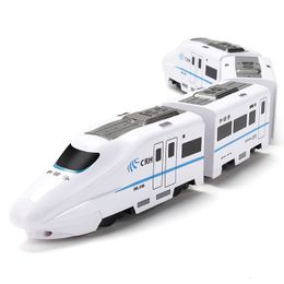 Diecast Model car Harmony Railcar Simulation High-speed Railway Train Toys for Boys Electric Sound Light Train EMU Model Puzzle Child Car Toy 230823