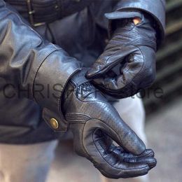 Cycling Gloves Motorcycle Gloves Moto Guantes Motocross Motorbike Locomotive Motor Breathable Genuine Leather Mesh Black Luvas Men x0824