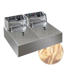 Deep Fryer Commercial Stainless Steel Electric Fryer French Chips Chicken Wings Fast-Heating Snack Machine Food