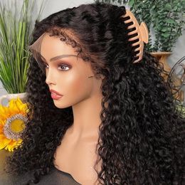 Brasilianische Baby Haar Haar Kinky Curly Human Hair Perücke 13x4 Spitzenvorderperücke für Frau Baby Haare Spitze Perücken 180% Dichte Brasilianer