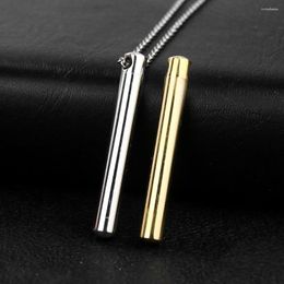 Pendant Necklaces 316 Stainless Steel Locket Necklace Openable Stick Zircon Couple Lover Hair Pet Fur Urn Keepsake Unisex Jewellery Gift