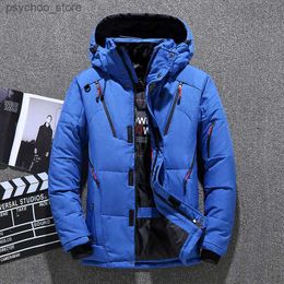 2023 Mens White Duck Down Jacket Warm Hooded Thick Puffer Jacket Coat Male Casual High Quality Overcoat Thermal Winter Parkas Q230823