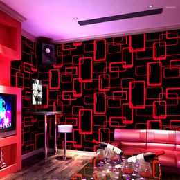 Wallpapers Modern Geometric Square Wall Papers Home Decor Personalised Reflective Bar KTV Room Background Walls Waterproof PVC Mural