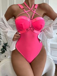 Women's Shapers Sexy Nightdress Hollow Combination Bodysuit Woman Sex Lingerie Concealed Buckle Shapewear See-through