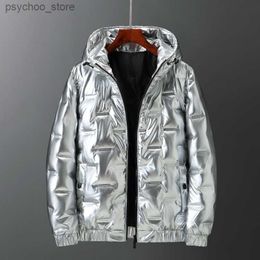 Down jacket men short men winter thick coat men's jacket white duck down bright face Japanese and Korean winter men Q230823