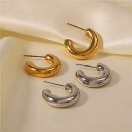 Hoop Earrings ANENJERY 316L Stainless Steel Retro Simple Ladies Festive Party Jewelry Gift Wholesale