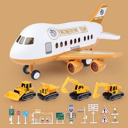 Aircraft Plane Model Build Kit Plane Drone Music Story Simulation Light Airplane Inertia Toy For kid Build Block Aircraft Large Size Passenger Toy Airplane Gift Map