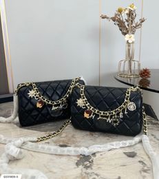 CC designer crossbody bag womens designer shoulder bag luxurys handbags with Diamond Letter Pendant chain bags womens purses Genuine leather Original order