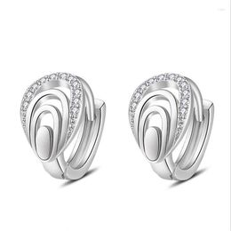 Hoop Earrings 2023 Trend Shell Style Hoops Women Jewellery Silver 925 Girls Charms Crystal Accessories Lady Piercing Earring Female